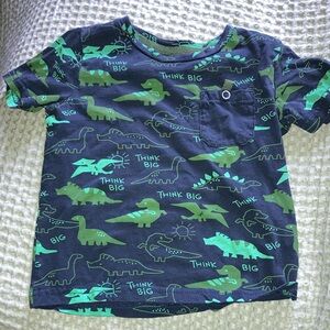 Kids Dinosaur Print T-Shirt - Green & Blue